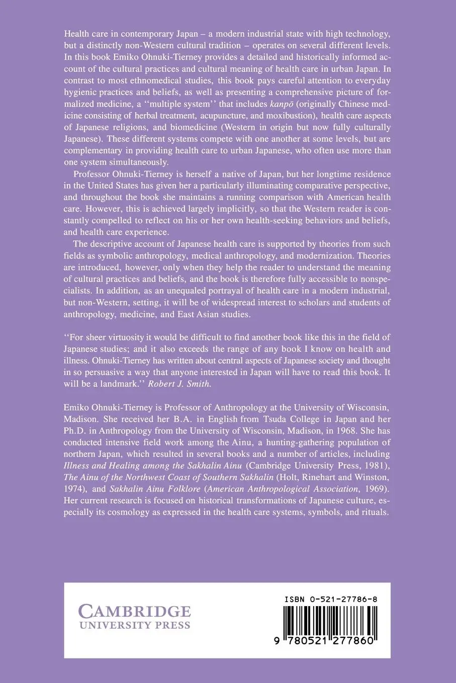 Rückseite: 9780521277860 | Illness and Culture in Contemporary Japan | An Anthropological View