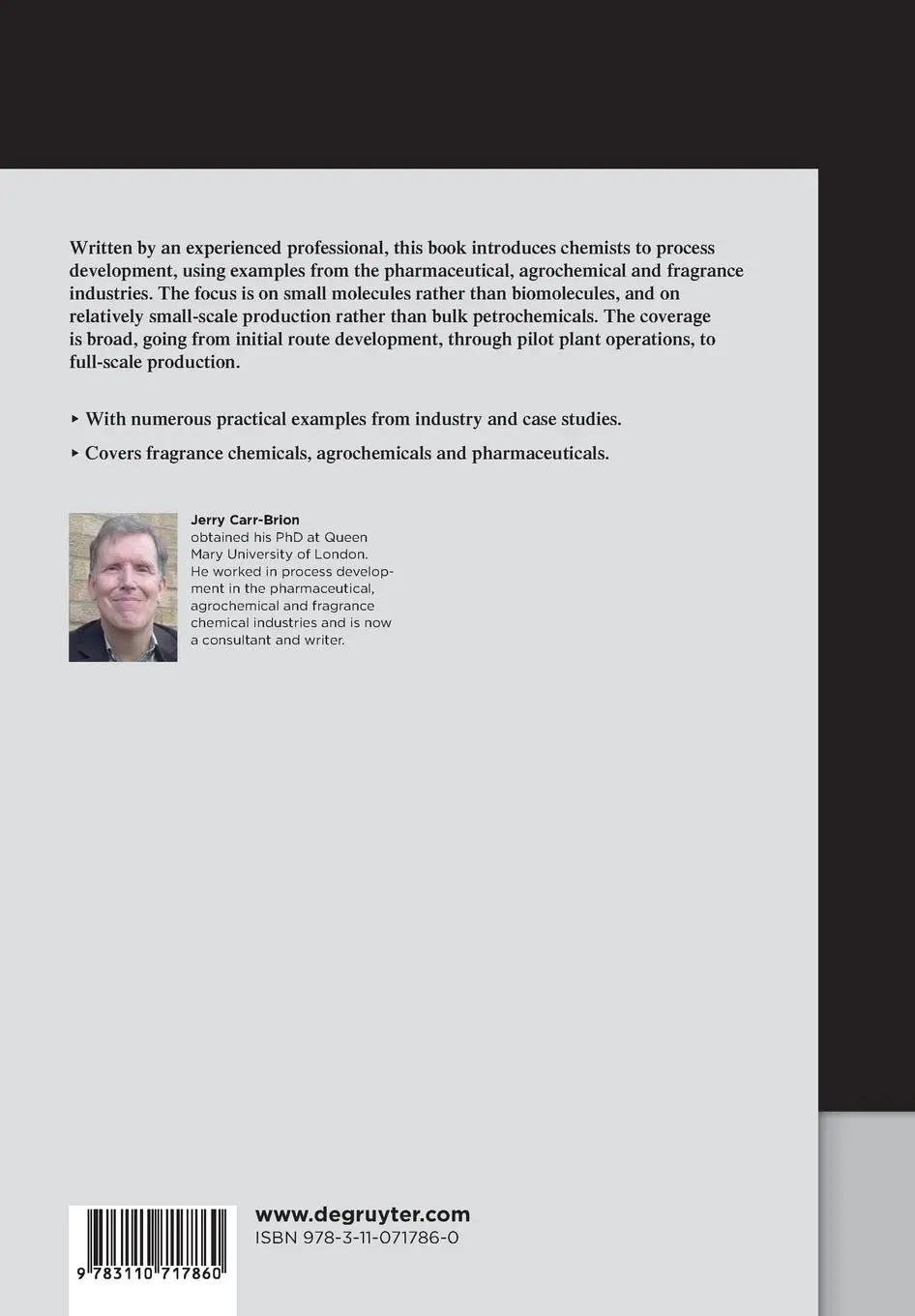 Rückseite: 9783110717860 | Process Development | An Introduction for Chemists | Jerry Carr-Brion