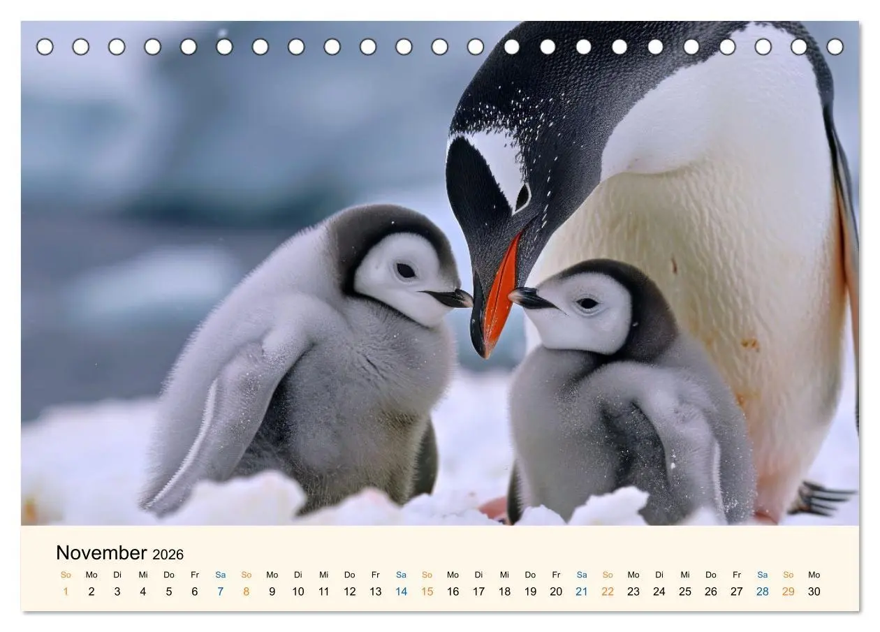 Bild: 9783457247860 | Tierkinder in Eis und Schnee (Tischkalender 2026 DIN A5 quer),...