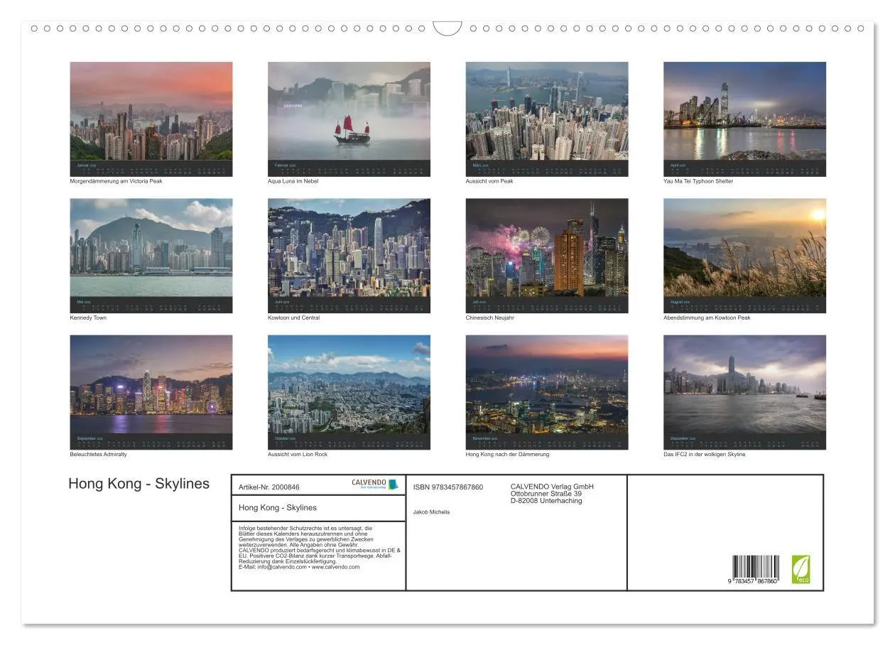 Bild: 9783457867860 | Hong Kong - Skylines (Wandkalender 2026 DIN A2 quer), CALVENDO...