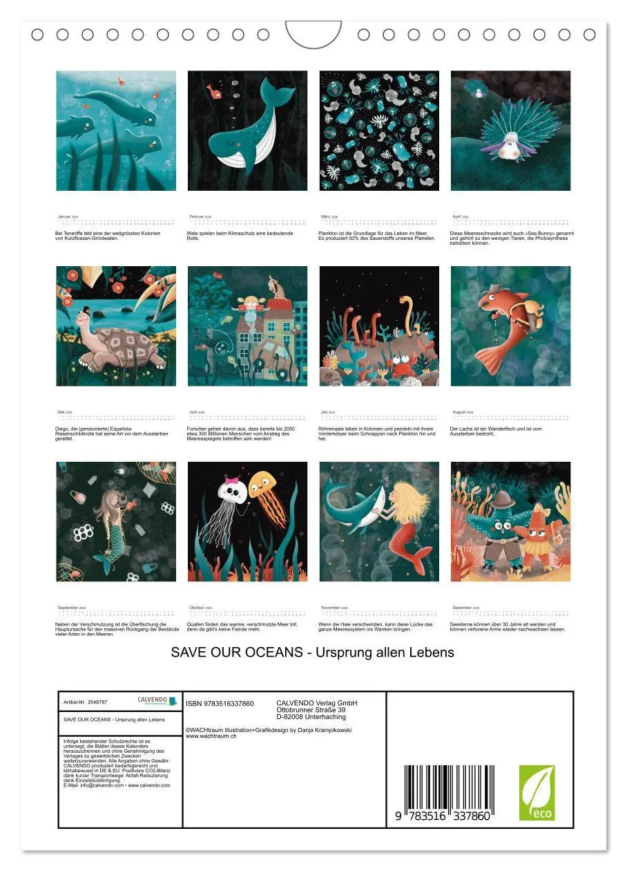 Bild: 9783516337860 | SAVE OUR OCEANS - Ursprung allen Lebens (Wandkalender 2026 DIN A4...