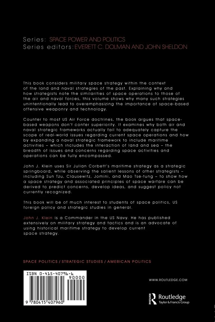 Rückseite: 9780415407960 | Space Warfare | Strategy, Principles and Policy | John J. Klein | Buch