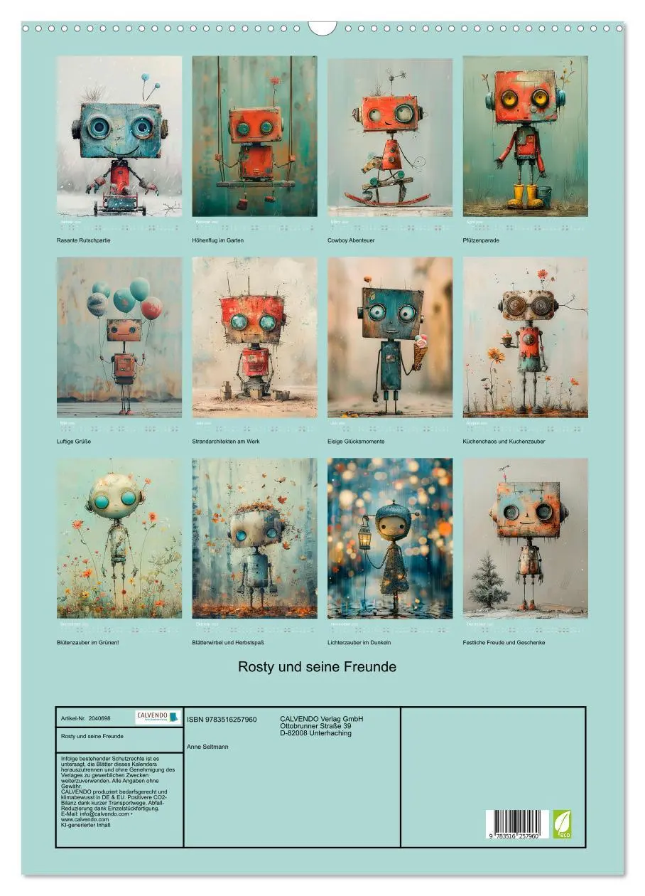 Bild: 9783516257960 | Rosty und seine Freunde (Wandkalender 2026 DIN A2 hoch), CALVENDO...