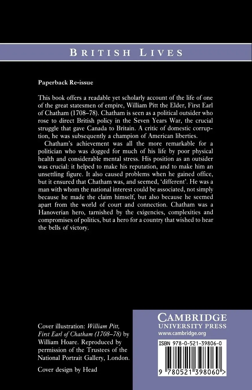 Rückseite: 9780521398060 | Pitt the Elder | Jeremy Black | Taschenbuch | Kartoniert / Broschiert