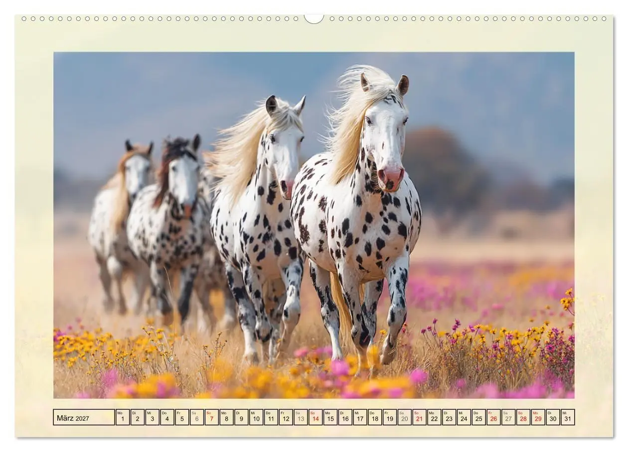 Bild: 9783516768060 | Knabstrupper Poesie. Gescheckte Eleganz im Farmsommer (Wandkalender...