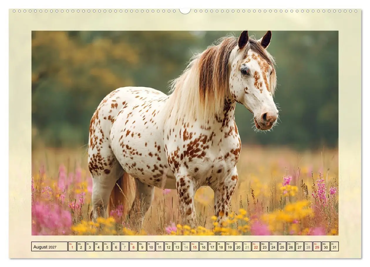 Bild: 9783516768060 | Knabstrupper Poesie. Gescheckte Eleganz im Farmsommer (Wandkalender...