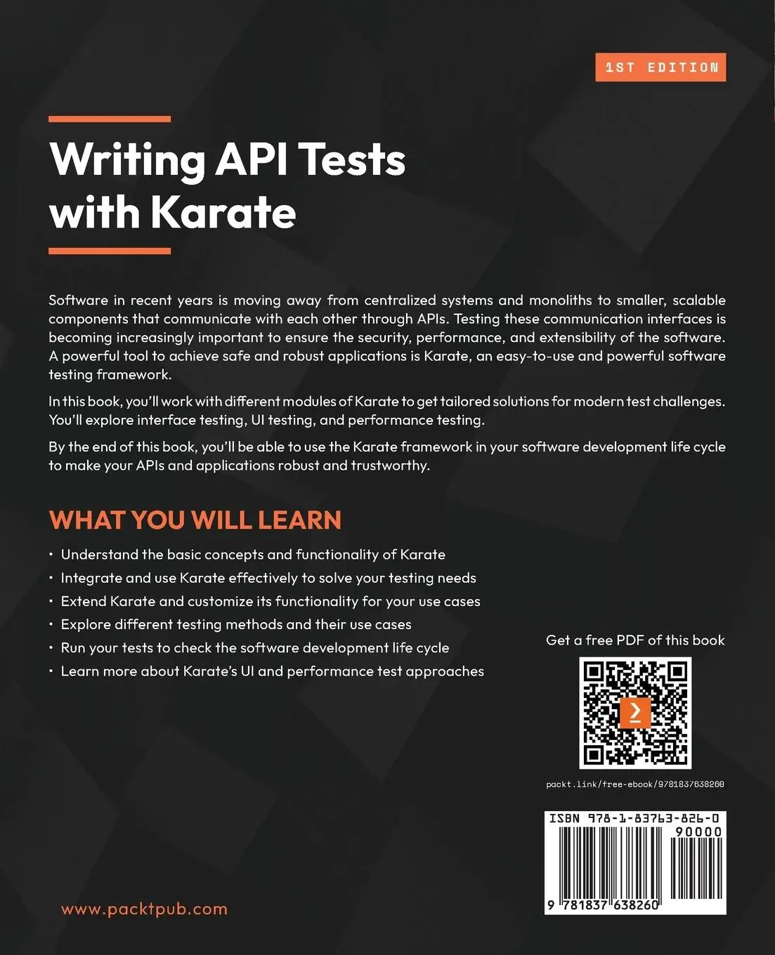 Rückseite: 9781837638260 | Writing API Tests with Karate | Benjamin Bischoff | Taschenbuch | 2023