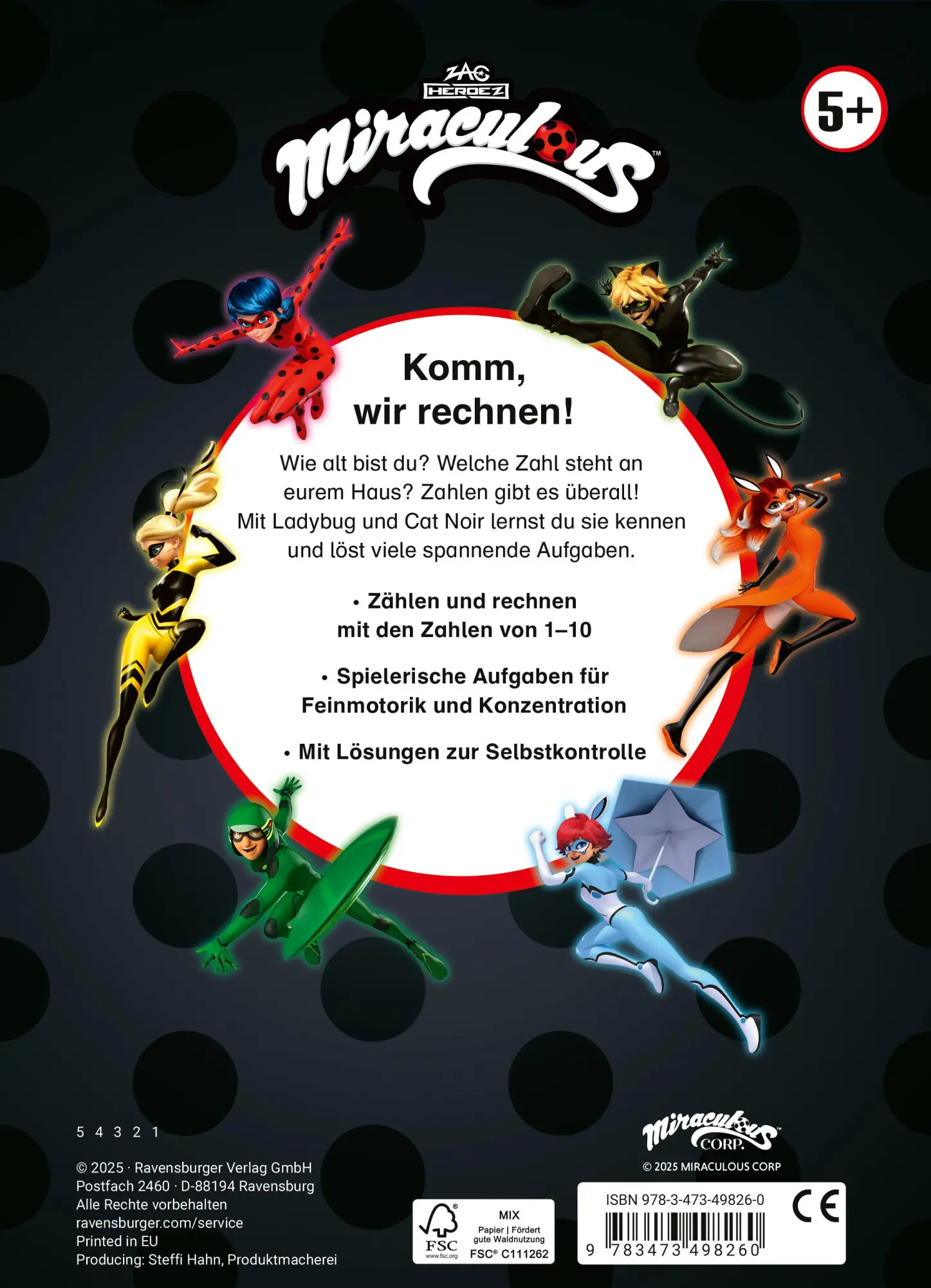 Rückseite: 9783473498260 | Miraculous - Mein Vorschulblock Zählen und Rechnen | Stefanie Hahn