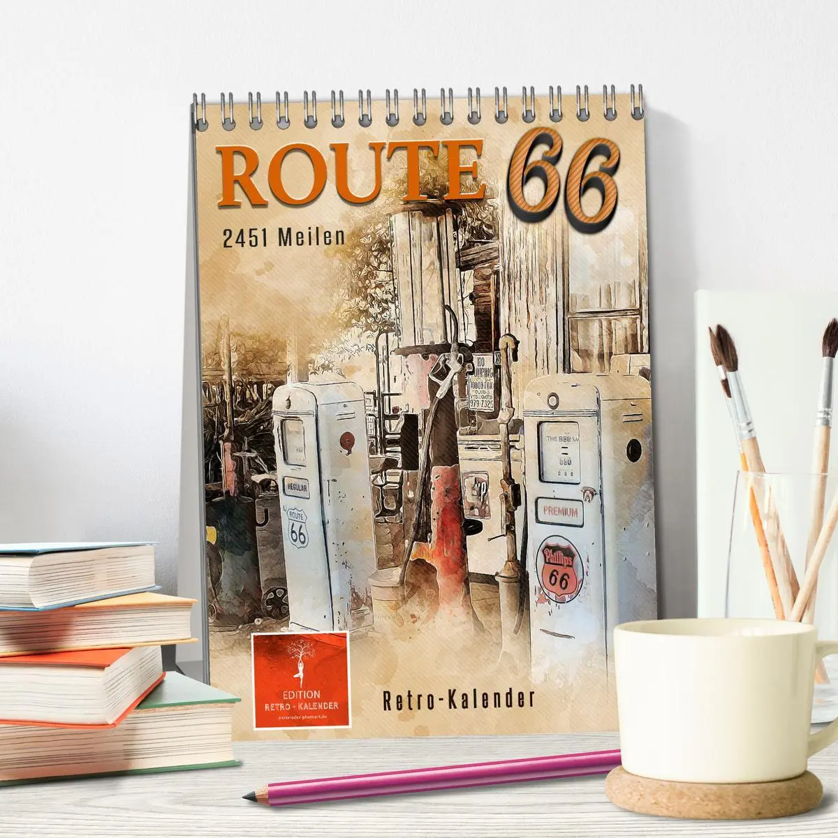 Bild: 9783516368260 | Route 66 - 2451 Meilen (Tischkalender 2026 DIN A5 hoch), CALVENDO...
