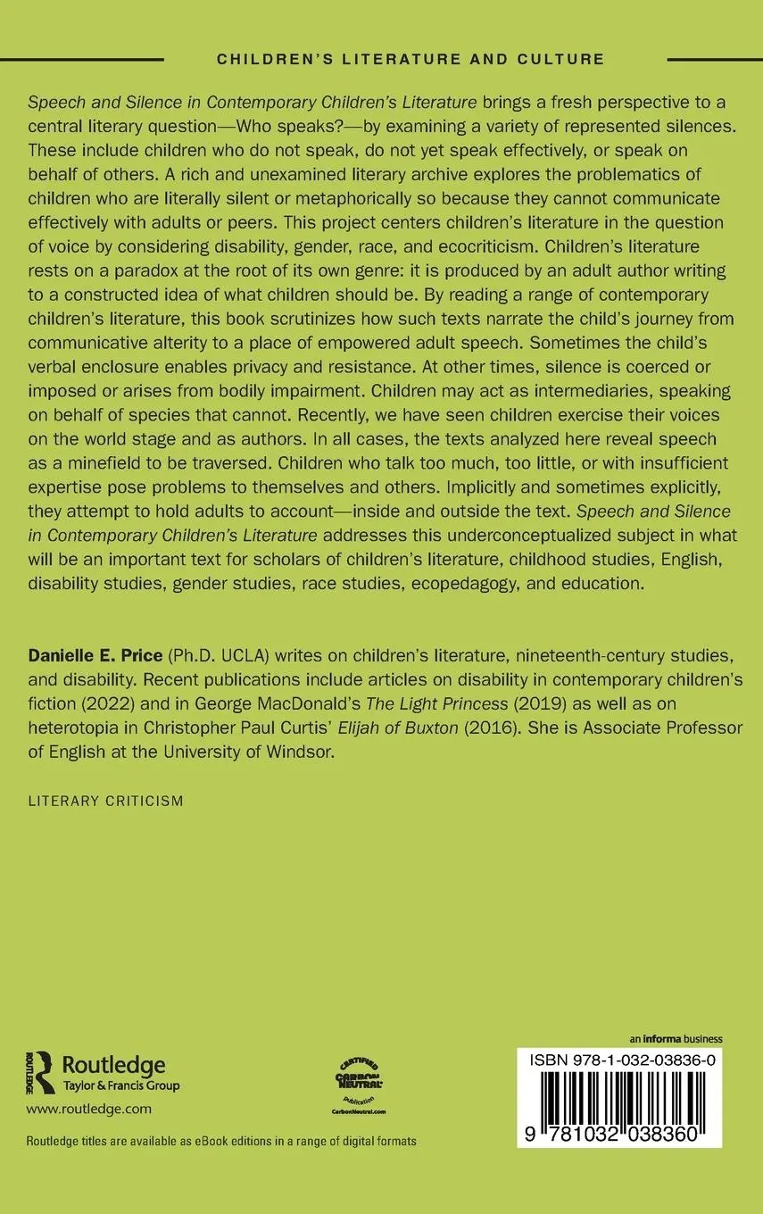 Rückseite: 9781032038360 | Speech and Silence in Contemporary Children's Literature | Price