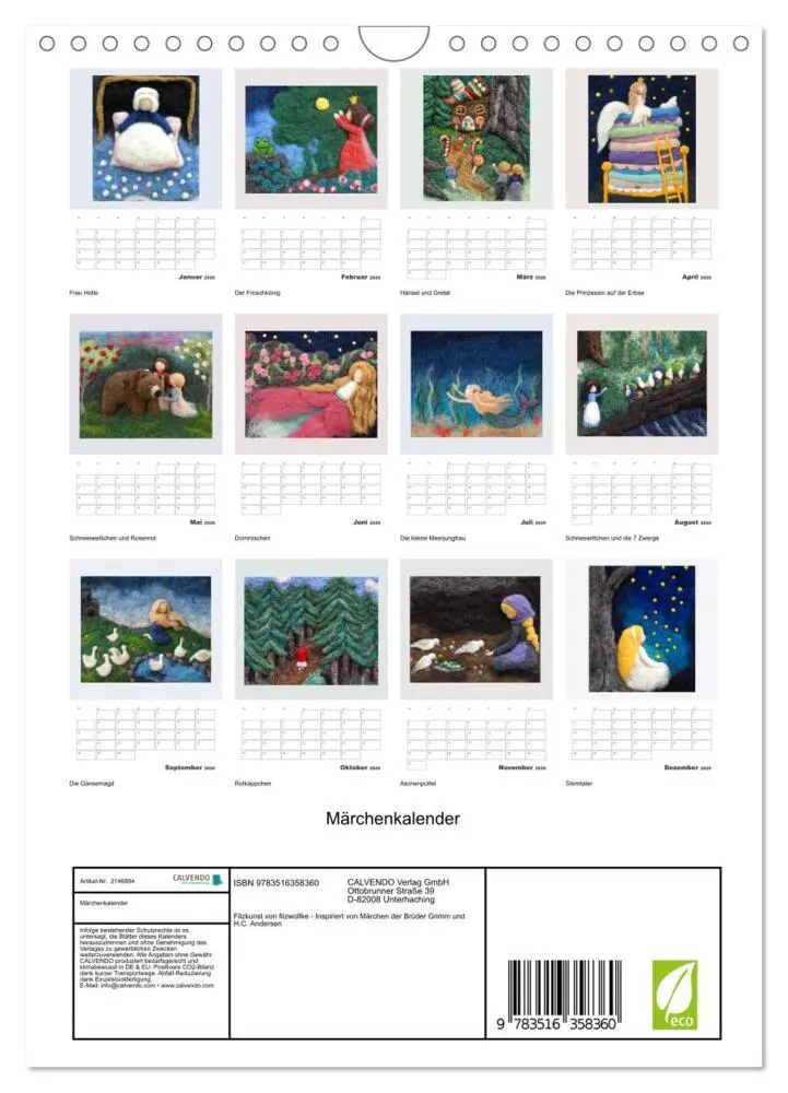 Bild: 9783516358360 | Märchenkalender (Wandkalender 2026 DIN A4 hoch), CALVENDO...