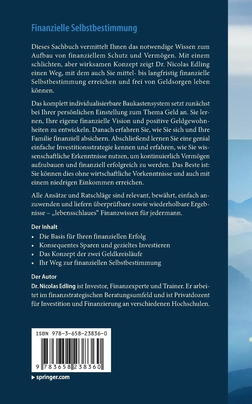 Rückseite: 9783658238360 | Finanzielle Selbstbestimmung | Nicolas Edling | Taschenbuch | xv