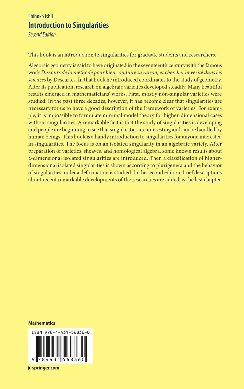 Rückseite: 9784431568360 | Introduction to Singularities | Shihoko Ishii | Buch | x | Englisch