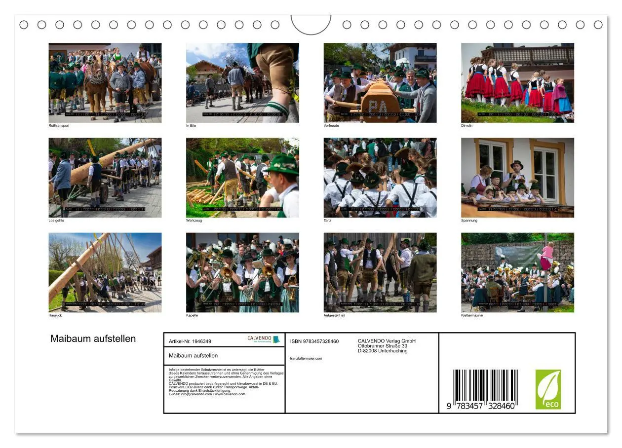 Bild: 9783457328460 | Maibaum aufstellen (Wandkalender 2026 DIN A4 quer), CALVENDO...