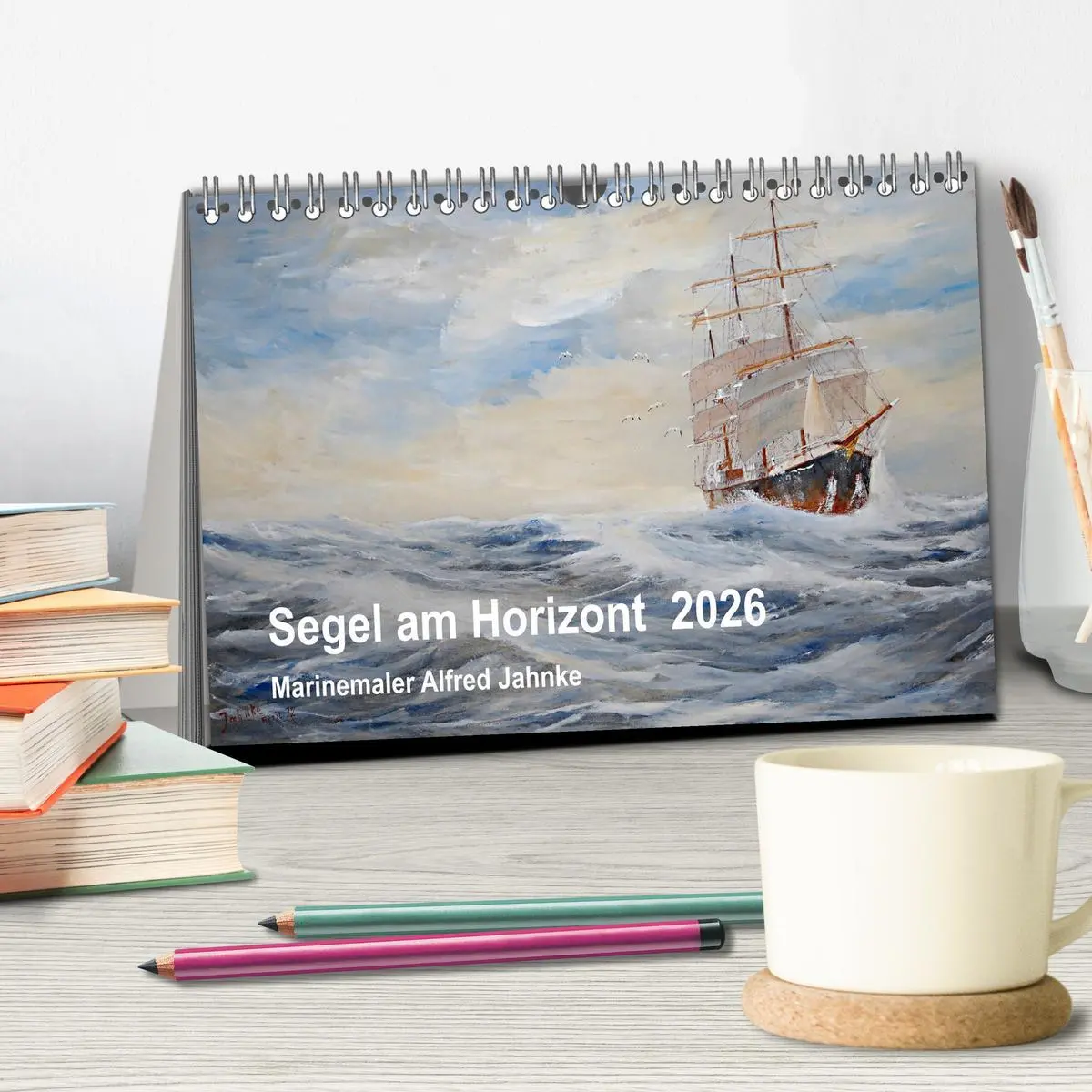 Bild: 9783457878460 | Segel am Horizont - Marinemaler Alfred Jahnke (Tischkalender 2026...