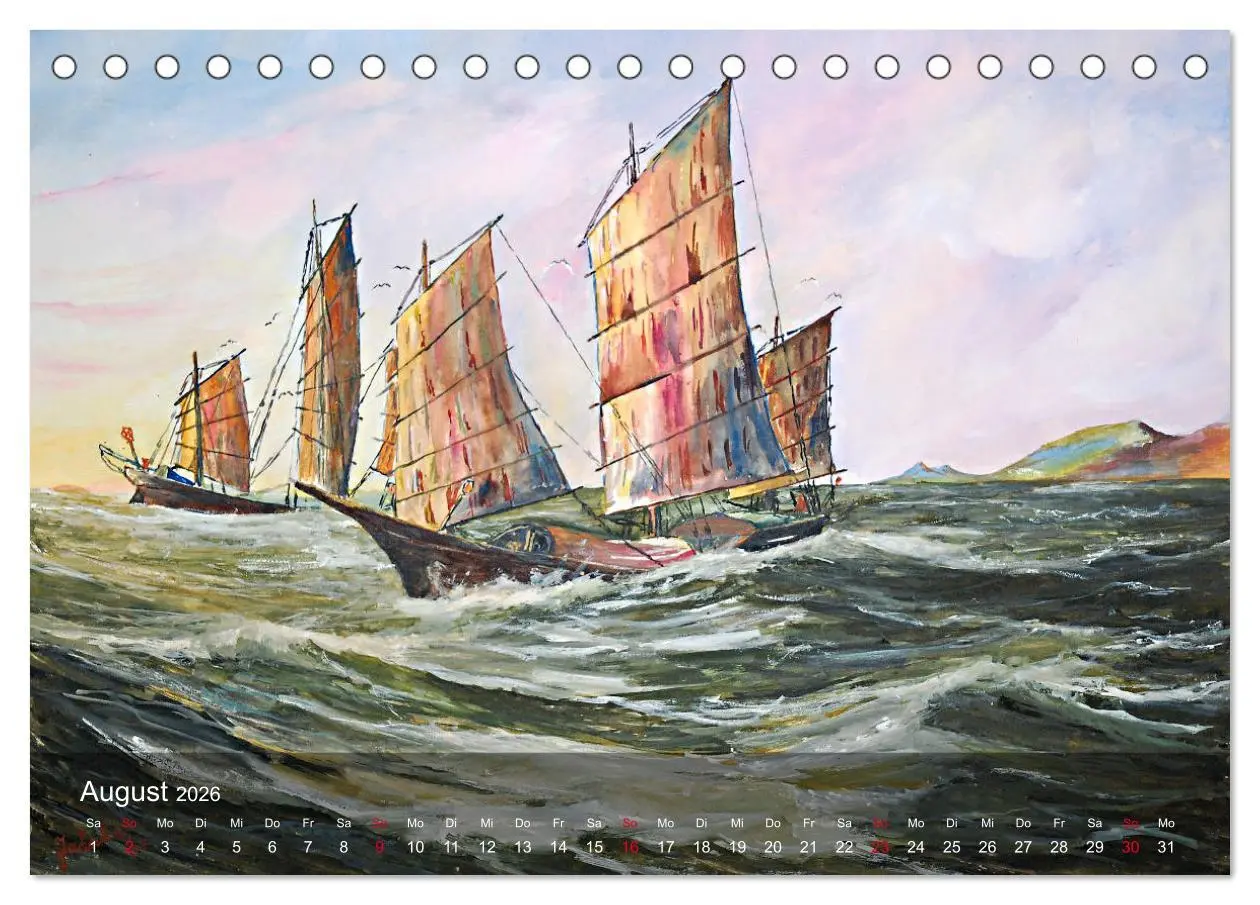 Bild: 9783457878460 | Segel am Horizont - Marinemaler Alfred Jahnke (Tischkalender 2026...