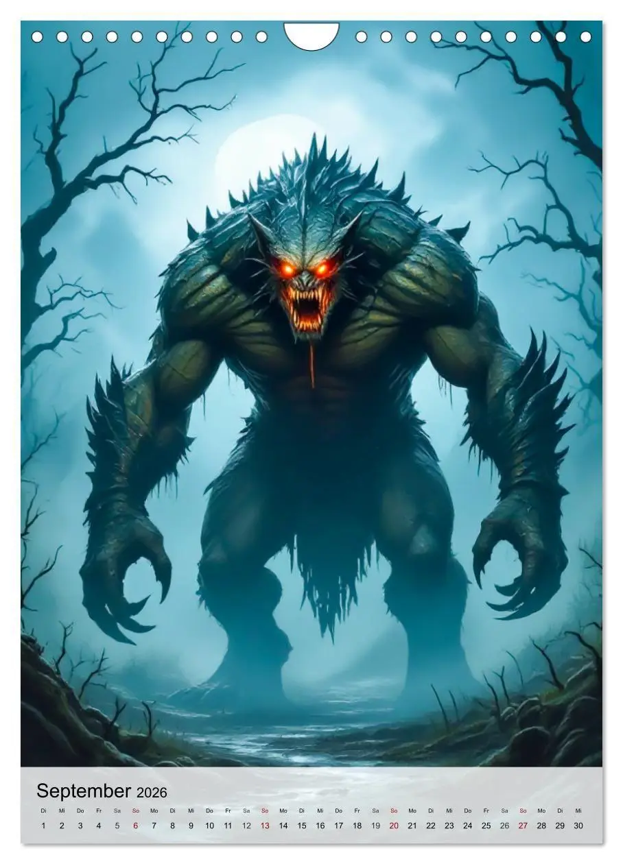 Bild: 9783516658460 | Monster der Literaturgeschichte (Wandkalender 2026 DIN A4 hoch),...