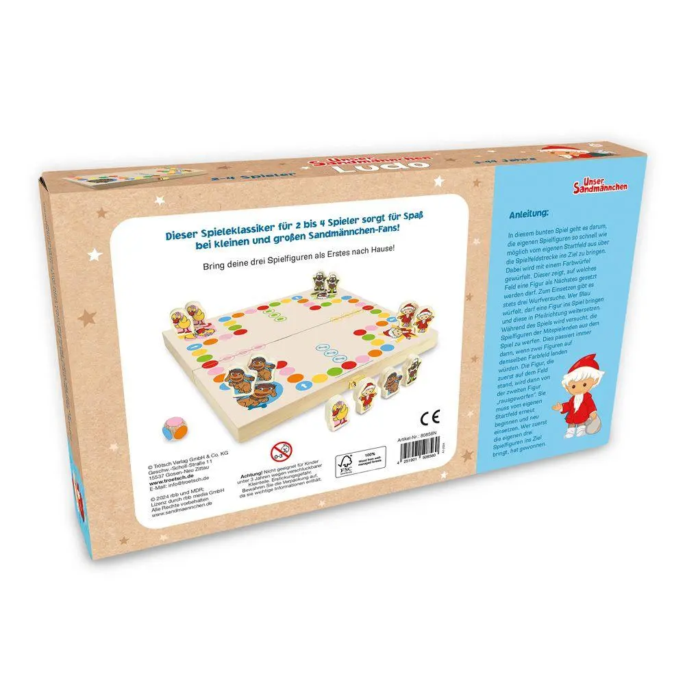 Bild: 4251901508560 | Trötsch Unser Sandmännchen Spiel Ludo | Brettspiel aus Holz | KG