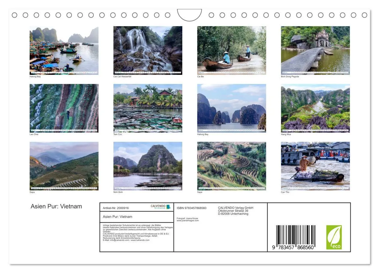 Bild: 9783457868560 | Asien Pur: Vietnam (Wandkalender 2026 DIN A4 quer), CALVENDO...