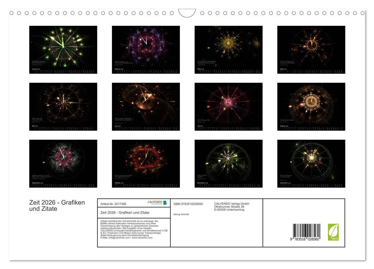 Bild: 9783516028560 | Zeit 2026 - Grafiken und Zitate (Wandkalender 2026 DIN A3 quer),...