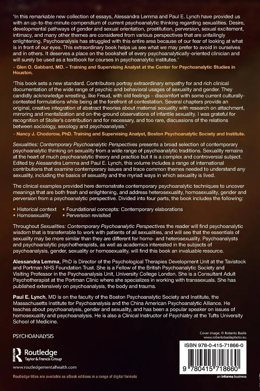 Rückseite: 9780415718660 | Sexualities | Contemporary Psychoanalytic Perspectives | Lemma (u. a.)