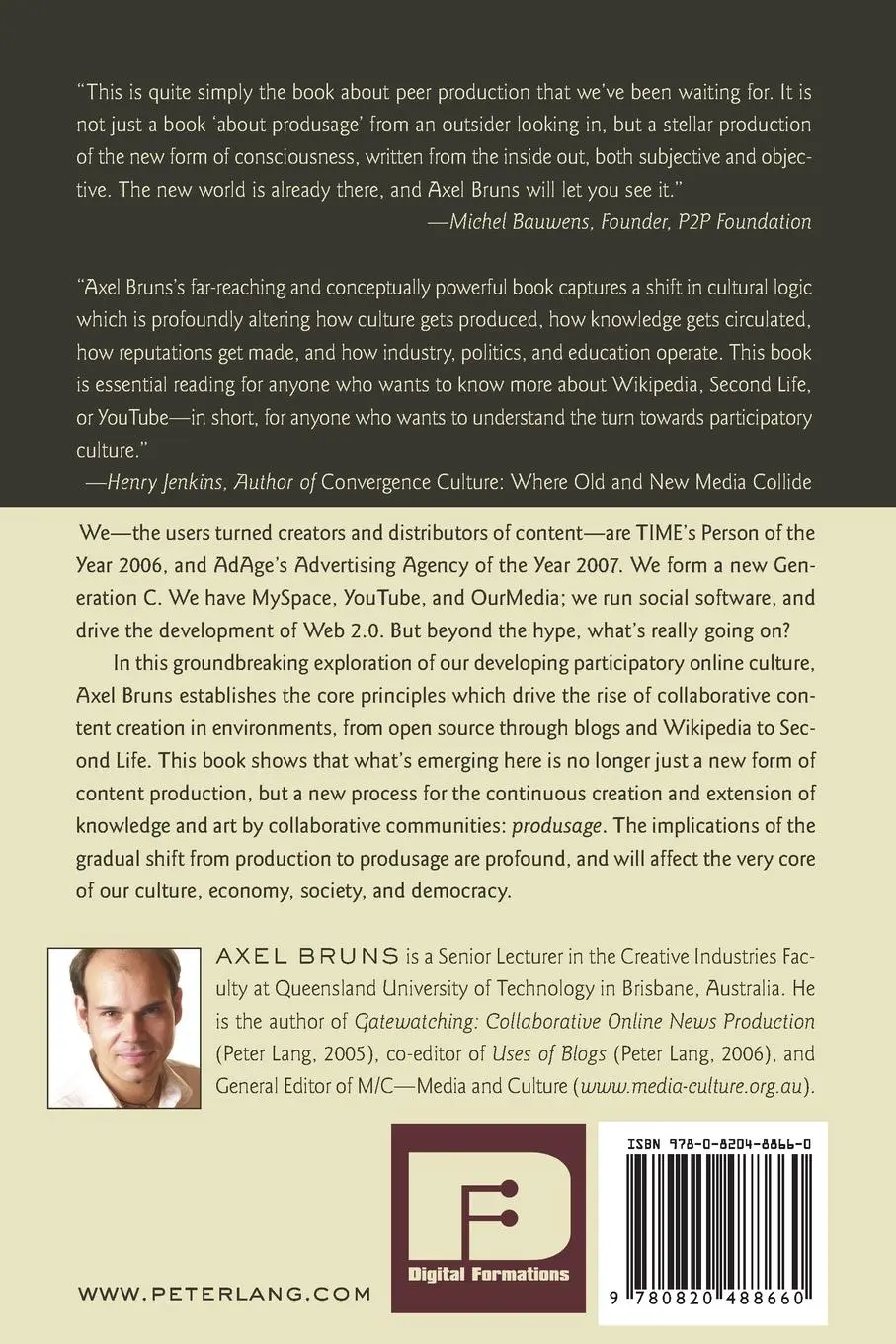 Rückseite: 9780820488660 | Blogs, Wikipedia, Second Life, and Beyond | Axel Bruns | Taschenbuch