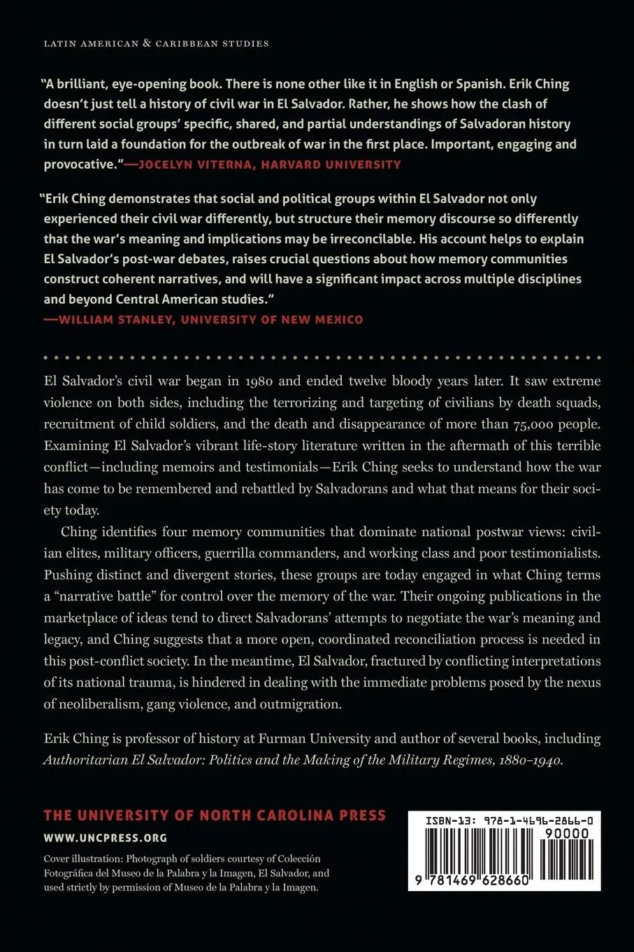 Rückseite: 9781469628660 | Stories of Civil War in El Salvador | A Battle over Memory | Ching