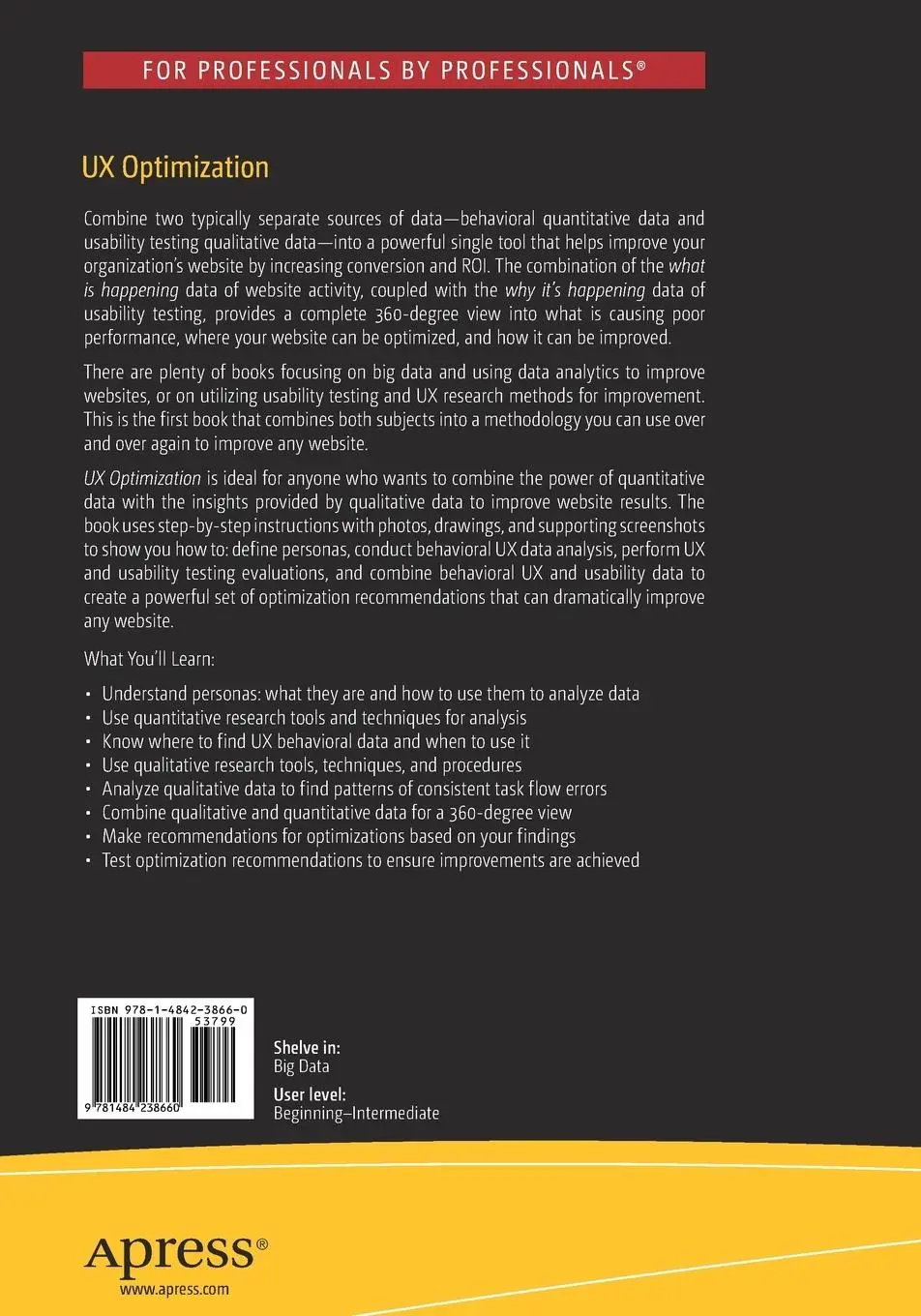 Rückseite: 9781484238660 | UX Optimization | W. Craig Tomlin | Taschenbuch | xix | Englisch