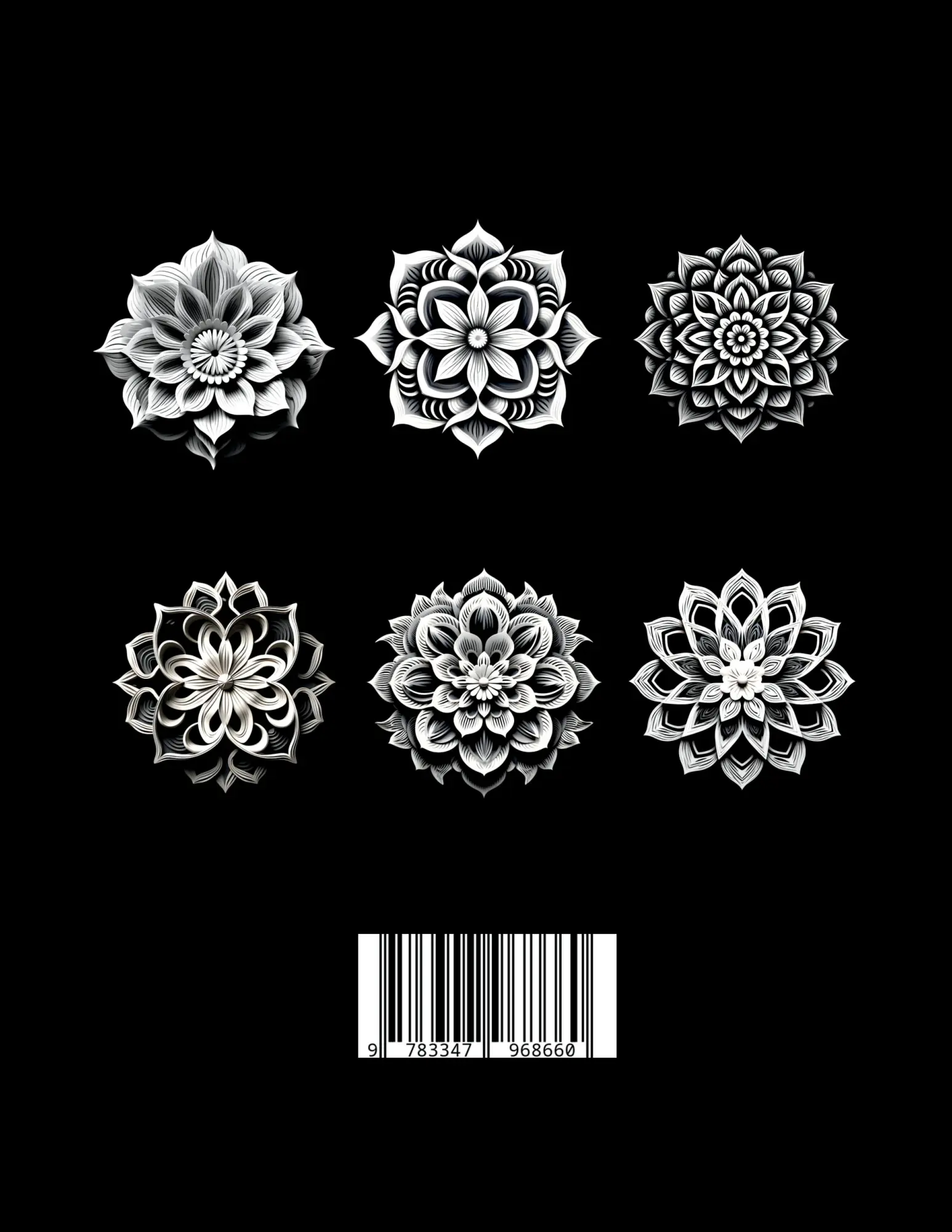 Rückseite: 9783347968660 | Schwarzes "Mandala Malbuch für Erwachsene". | Malbücher | Taschenbuch
