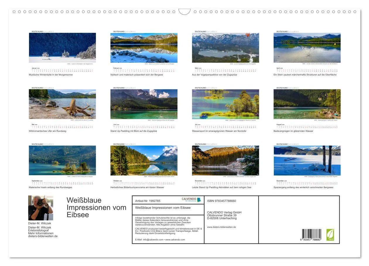 Bild: 9783457788660 | Weißblaue Impressionen vom Eibsee (Wandkalender 2026 DIN A2 quer),...