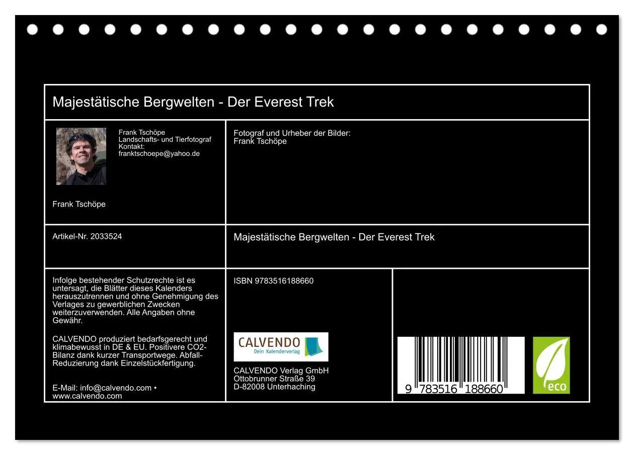 Bild: 9783516188660 | Majestätische Bergwelten - Der Everest Trek (Tischkalender 2026 DIN...