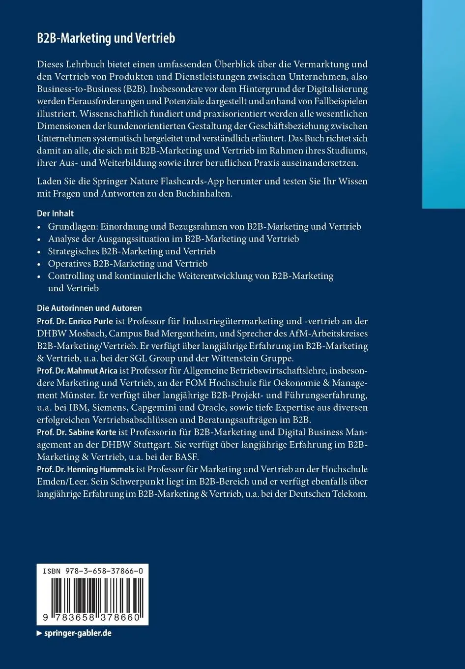 Rückseite: 9783658378660 | B2B-Marketing und Vertrieb | Strategie - Instrumente - Umsetzung