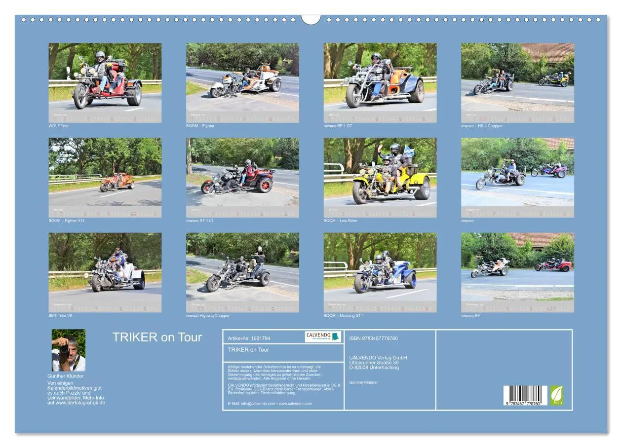 Bild: 9783457778760 | TRIKER on Tour (Wandkalender 2026 DIN A2 quer), CALVENDO...