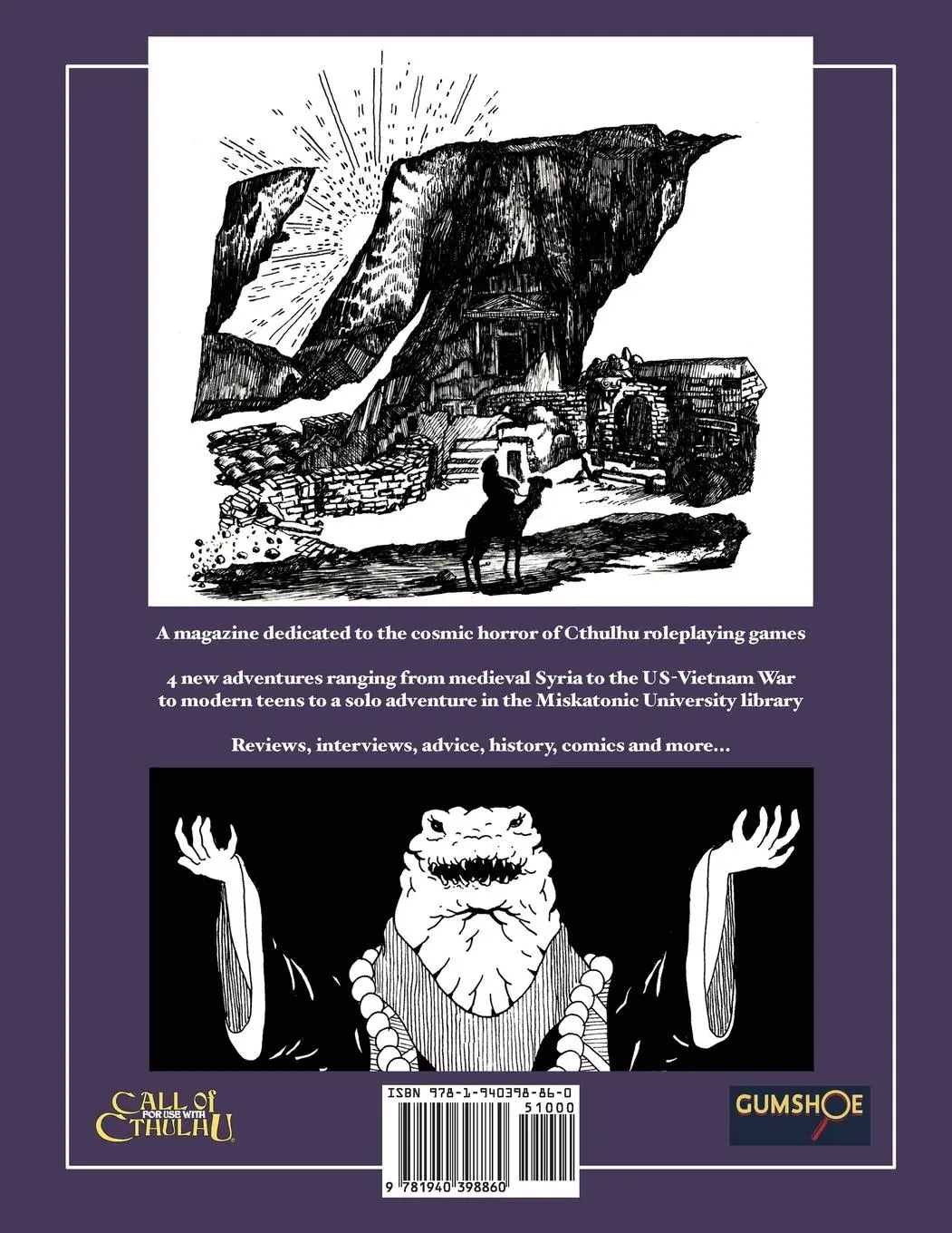 Rückseite: 9781940398860 | Bayt al Azif #1 | A magazine for Cthulhu Mythos roleplaying games