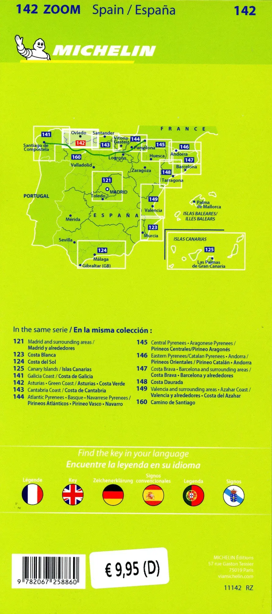 Bild: 9782067258860 | Michelin Asturias, Costa Verde | Straßen- und Tourismuskarte 1:150.000