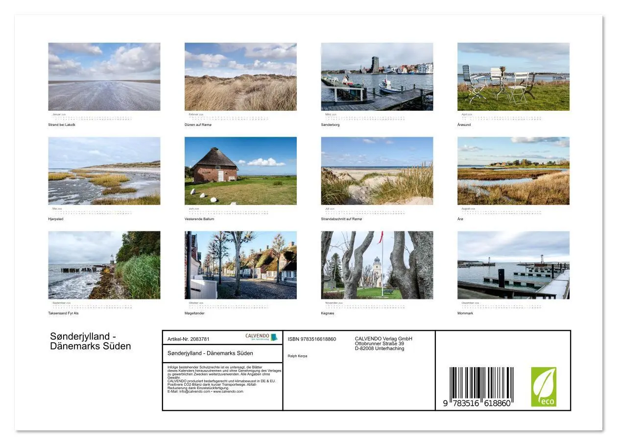 Bild: 9783516618860 | Sønderjylland - Dänemarks Süden (Wandkalender 2026 DIN A4 quer),...