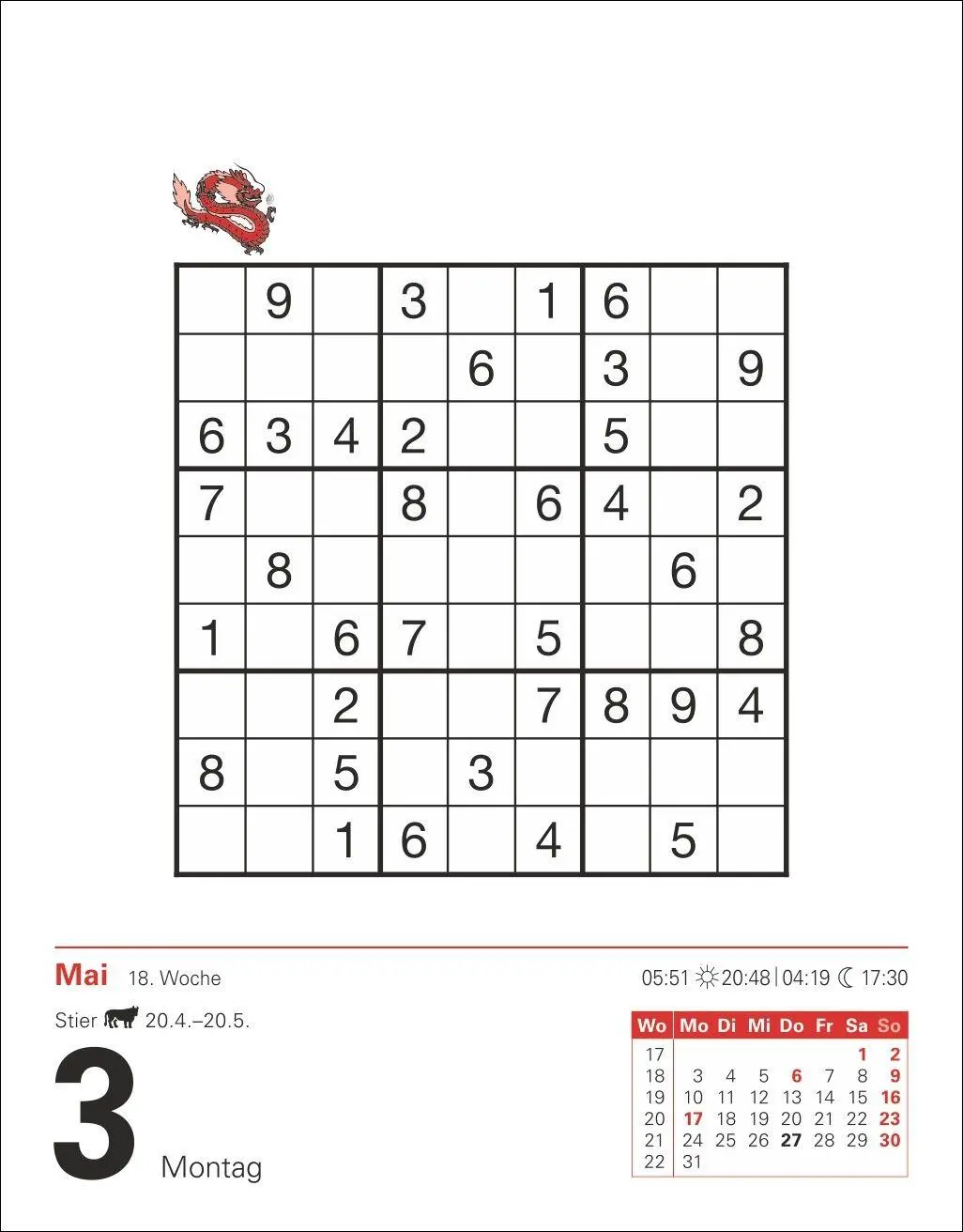 Bild: 9783840038860 | Sudoku Tagesabreißkalender 2027 - Das Kult-Rätsel aus Japan | Krüger