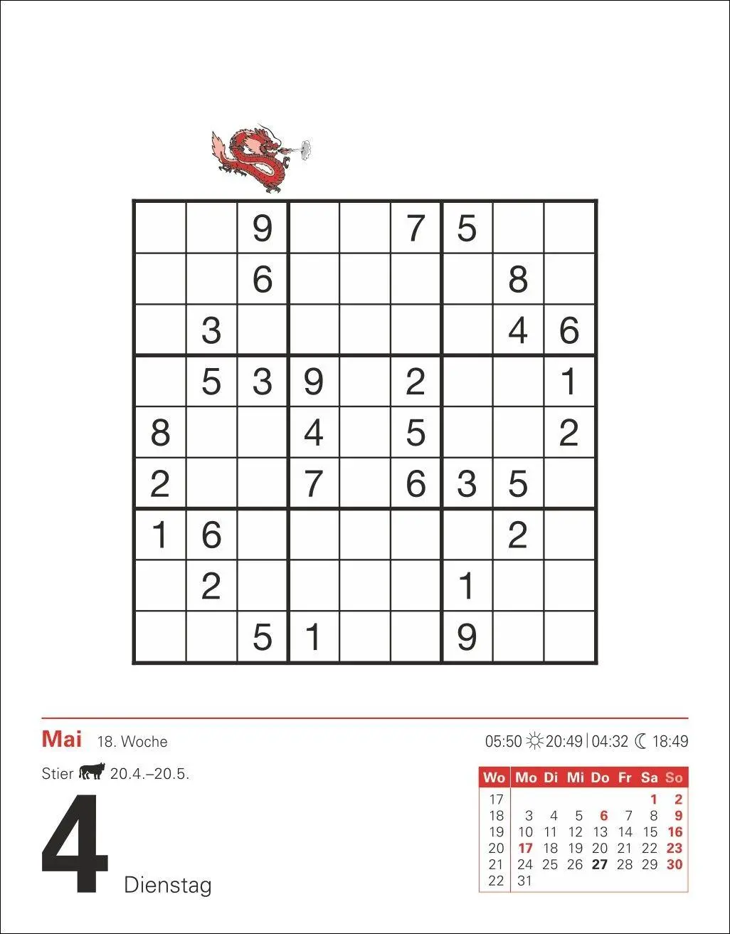 Bild: 9783840038860 | Sudoku Tagesabreißkalender 2027 - Das Kult-Rätsel aus Japan | Krüger