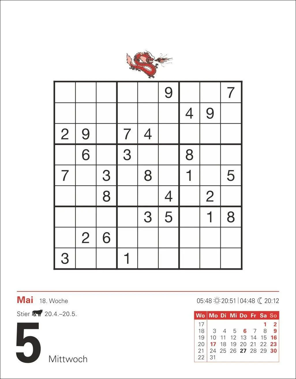 Bild: 9783840038860 | Sudoku Tagesabreißkalender 2027 - Das Kult-Rätsel aus Japan | Krüger
