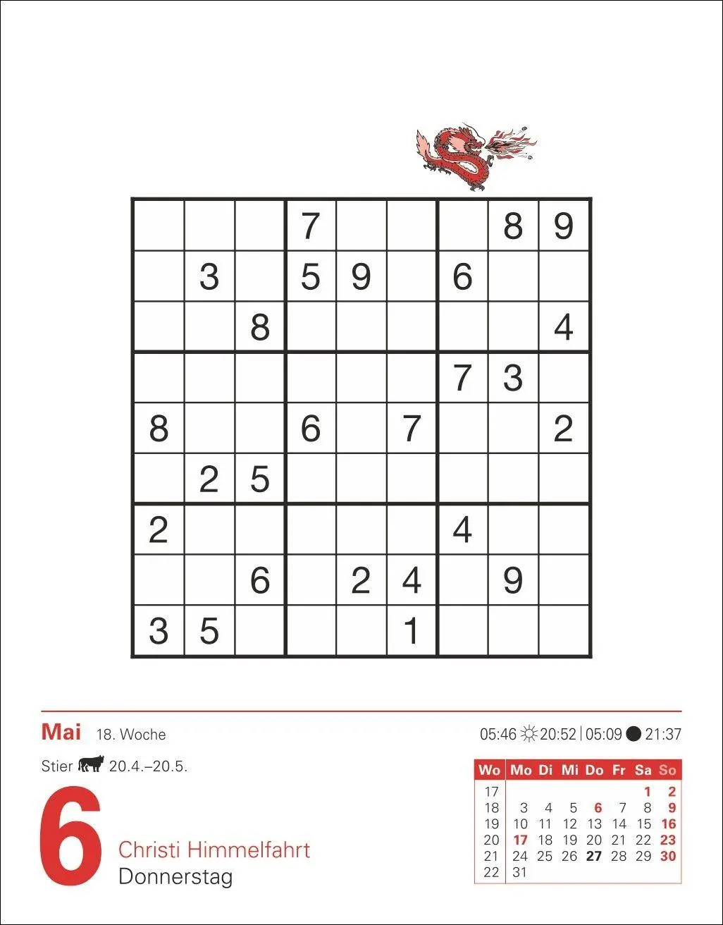 Bild: 9783840038860 | Sudoku Tagesabreißkalender 2027 - Das Kult-Rätsel aus Japan | Krüger