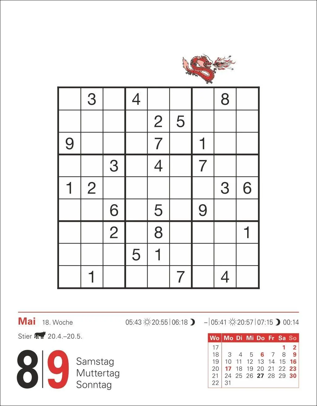 Bild: 9783840038860 | Sudoku Tagesabreißkalender 2027 - Das Kult-Rätsel aus Japan | Krüger