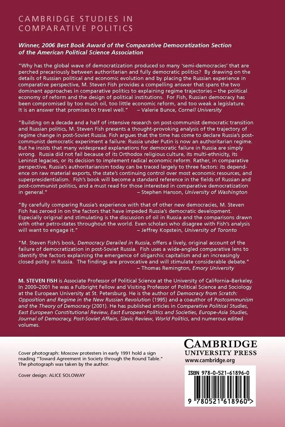 Rückseite: 9780521618960 | Democracy Derailed in Russia | The Failure of Open Politics | Fish