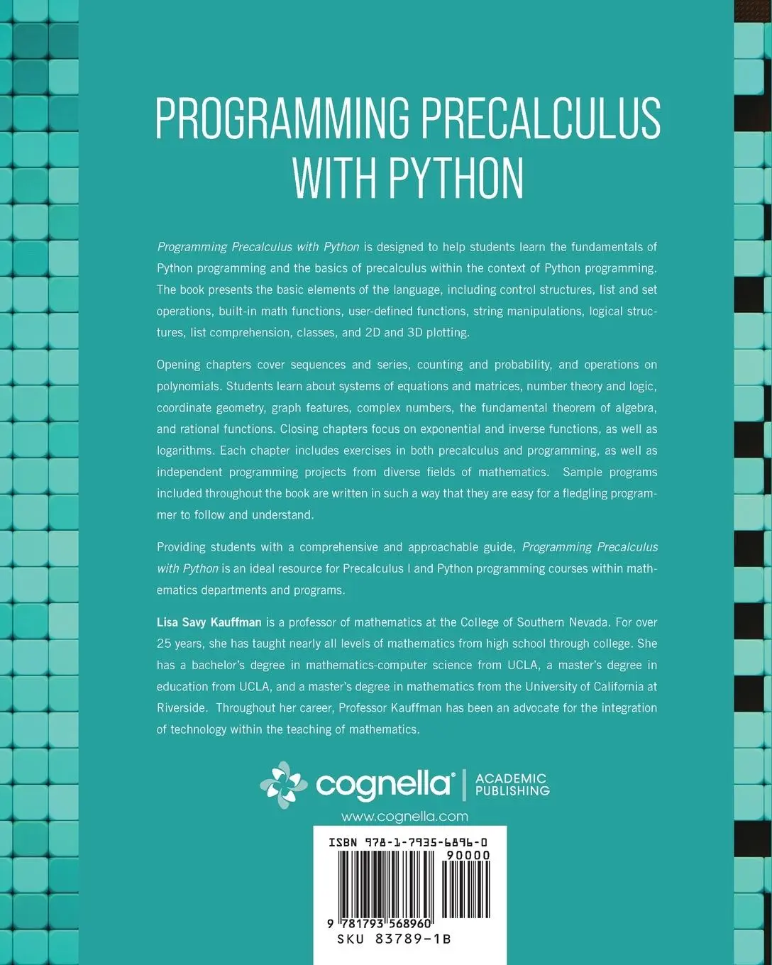 Rückseite: 9781793568960 | Programming Precalculus with Python | Lisa Savy Kauffman | Taschenbuch