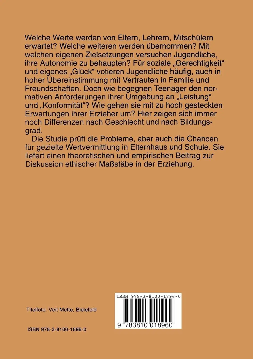 Rückseite: 9783810018960 | Sozialisation in den 90er Jahren | Arnim Regenbogen | Taschenbuch