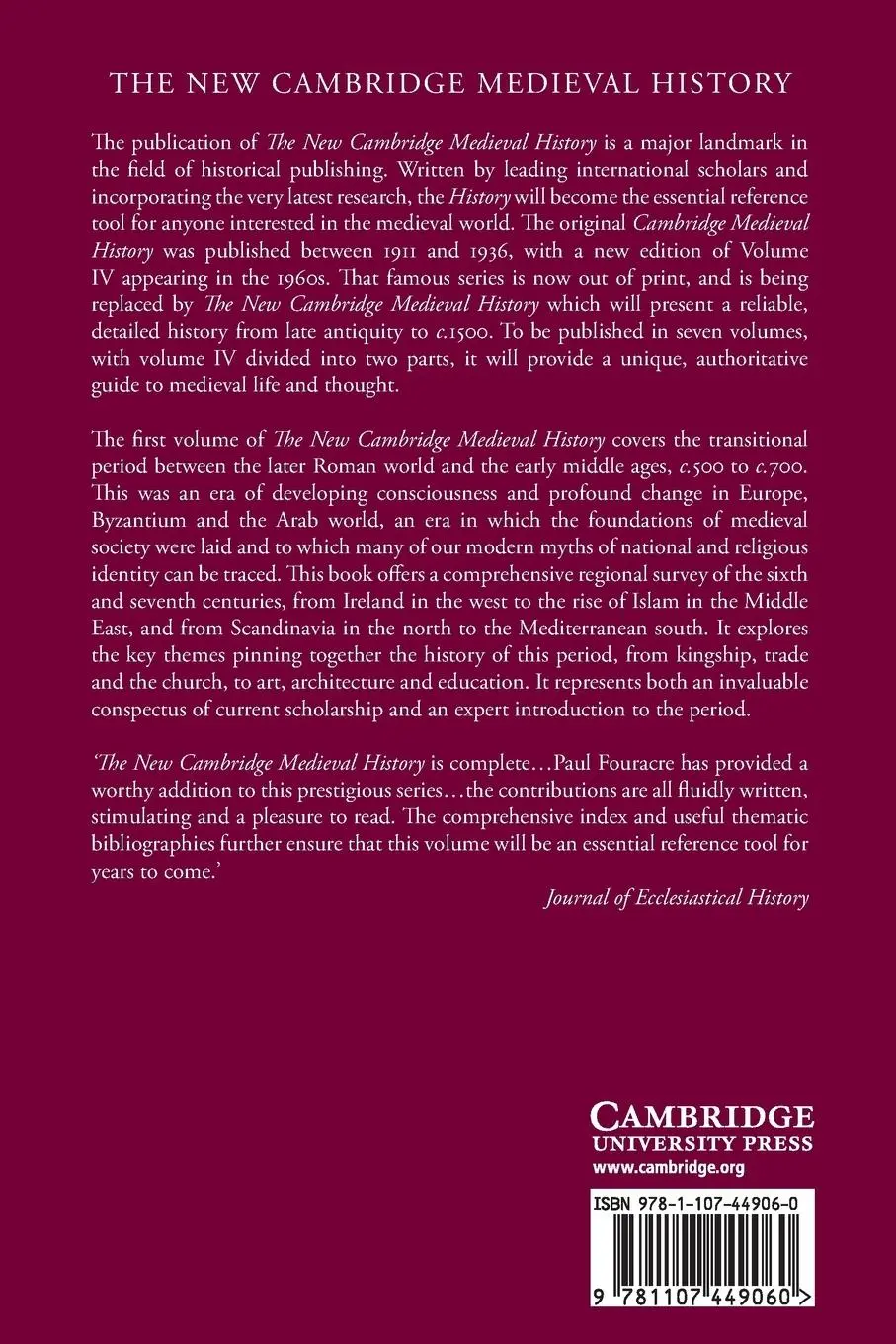 Rückseite: 9781107449060 | The New Cambridge Medieval History | Paul Fouracre | Taschenbuch