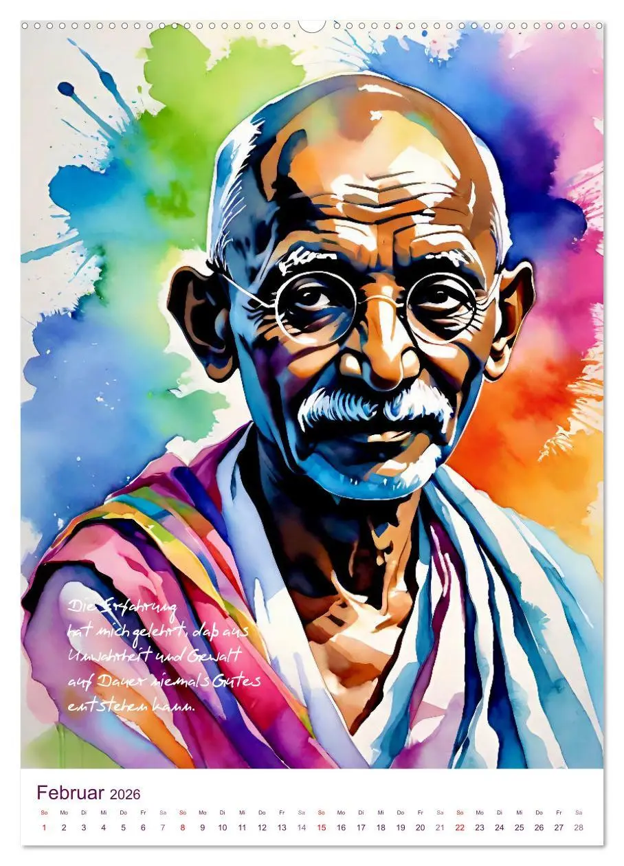 Bild: 9783457269060 | Mahatma Gandhi (Wandkalender 2026 DIN A2 hoch), CALVENDO...