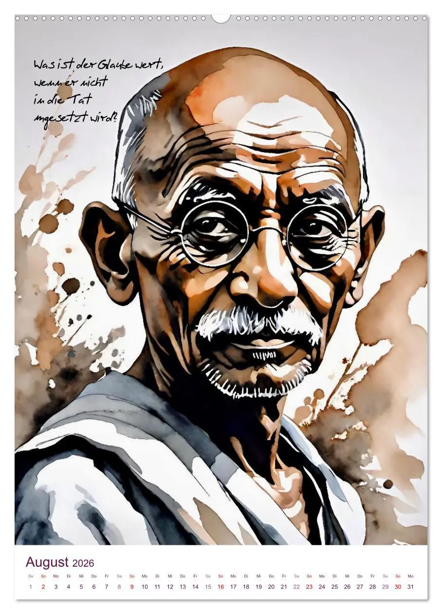 Bild: 9783457269060 | Mahatma Gandhi (Wandkalender 2026 DIN A2 hoch), CALVENDO...