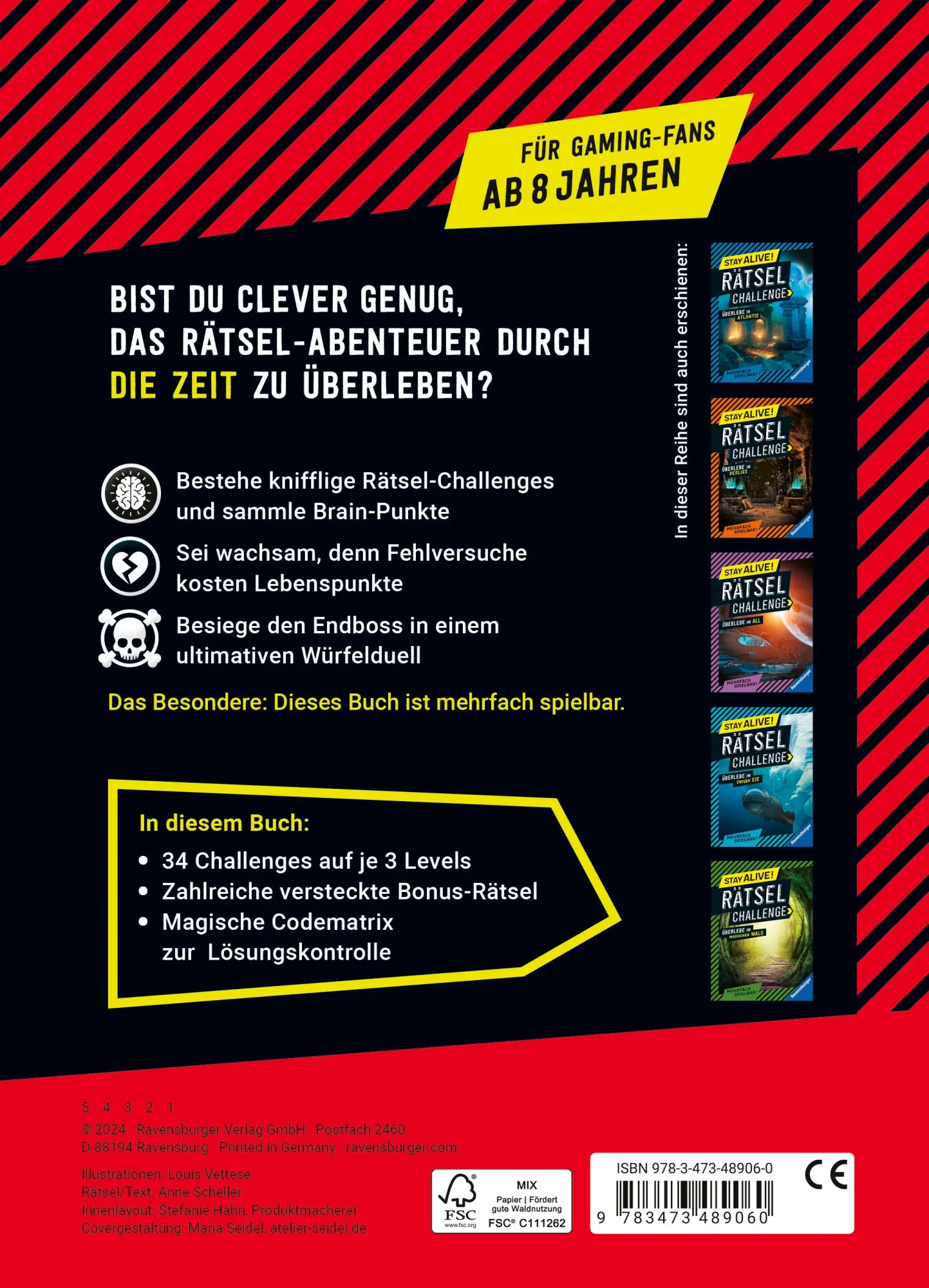 Rückseite: 9783473489060 | Stay alive! Rätsel-Challenge - Überlebe die Zeitreise | Anne Scheller