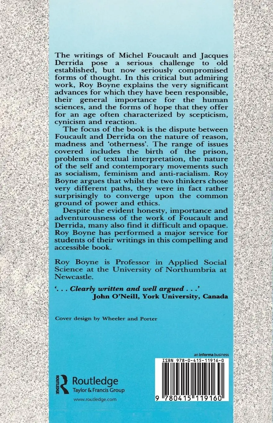 Rückseite: 9780415119160 | Foucault and Derrida | The Other Side of Reason | Roy Boyne | Buch