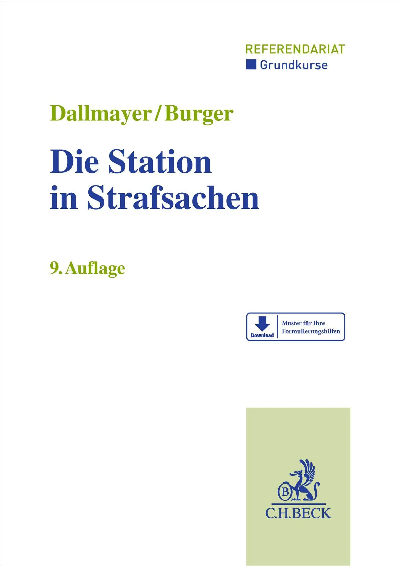 Cover: 9783406839160 | Die Station in Strafsachen | Grundkurs für Rechtsreferendare | Buch